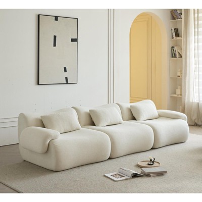 HipyMo Compressible Modular Sofa Set with Corduroy Fabric - High-Density Sponge, Stainless Steel
