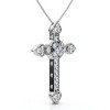 Pompeii3 1/2ct Fancy Unique Diamond Cross Pendant 14K White Gold - 2 of 4