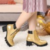 Perphy Women's Platform Lace Up Chunky Heel Ankle Combat Boots - 2 of 4