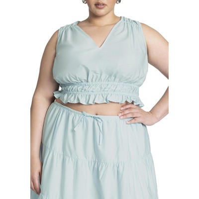 ELOQUII Women's Plus Size Shirred Top
