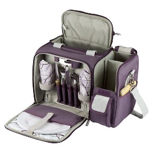 Picnic Time 15pc Malibu Picnic Bag - Purple, Purple Gray
