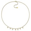 EVERLY JEWELRY | Yellow Plated Sterling Silver 5/8ct TGW Created White Sapphire Station Necklace, 16 inc + 2 inc - 4 of 4