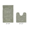 Granada 2 Piece Bath Rug Set 100% Premium Cotton Tufted Non-Slip Backing Bathmats for Bathroom, Super Soft Absorbent, Machine Washable - 2 of 4