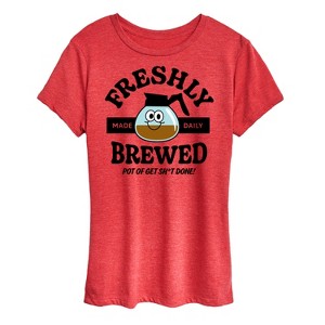 Women's - Instant Message - Freshly Brewed Pot Get Sh-t Done Short Sleeve Graphic T-Shirt - 1 of 4