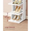 9-Tier Vertical Shoe Rack, Narrow Shoe Storage Organiser with Hooks, Slim Corner Shoe Tower Rack, for Entryway, Bedroom, White - 3 of 4