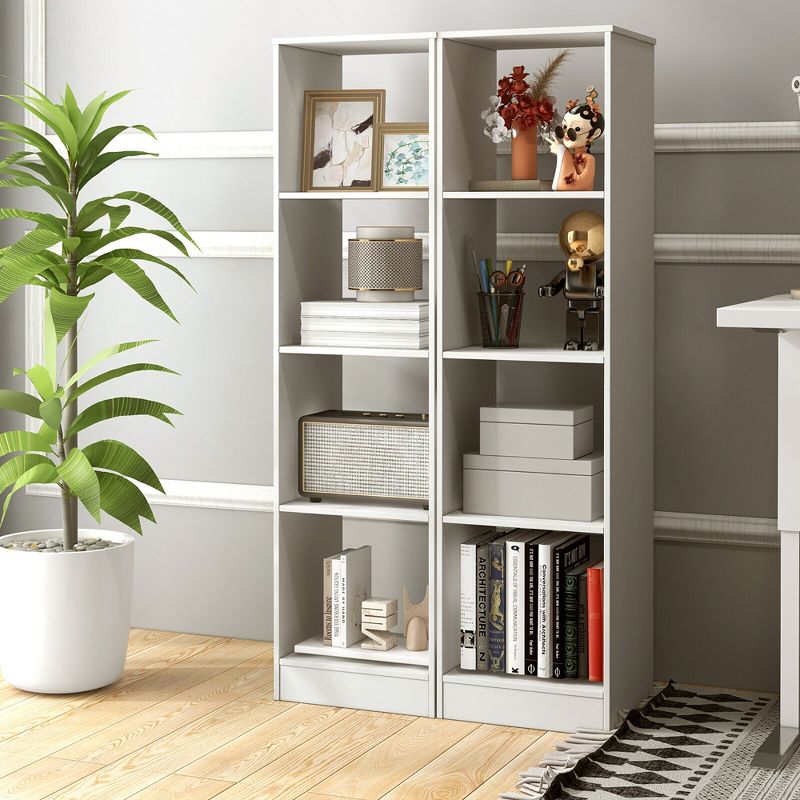 Tangkula 5-Tier Bookshelf Corner Bookcase Storage Display Organizer w/ 4 Cubes, 4 of 11