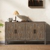 NicBex 59.8 Inch Modern Farmhouse 4-Door Storage Cabinet with Adjustable Shelves for Living Room,Kitchen,Hallway - 2 of 4