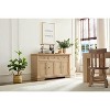 ORRD Farmhouse Kitchen Storage Wall Cabinet - Roman Column, Drawers & Doors, Wooden Coffee Bar, Wine Cooler - 3 of 4