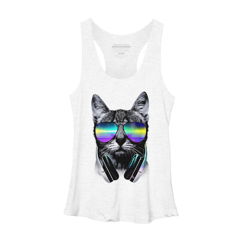 Women's Design By Humans Music Lover Cat By clingcling Racerback Tank Top, 1 of 4