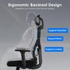 Lirago Ergo High-Back Mesh Chair w/3D Armrests & Adjustable Headrest/Lumbar - Black - 2 of 4