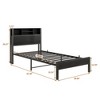 Twin Size Bed Frame with Storage Headboard, Metal Platform Bed with Charging Station, Bookcase Storage, No Box Spring Needed, Easy Assembly - 4 of 4