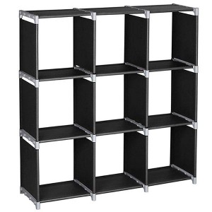 Closet Organizer Shelf ¨C CuisinSmart 3-Tier 9-Cube Steel Storage Rack, DIY Staircase Organizer for Bathroom, Kitchen, Office (Black) - 1 of 4
