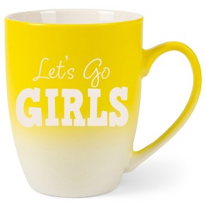 100 North Yellow and White Two Toned Ombre, 10 Ounce, Comfortably Fits Your Hands, Ceramic Tea Coffee Cup Mug, Let's Go Girls - 1 of 1