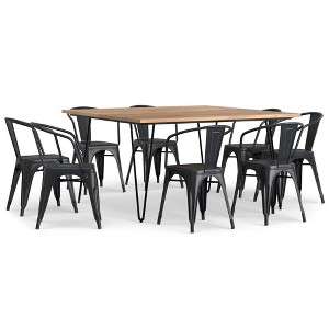 WyndenHall 9pc Elisse Moreno Dining Set Distressed Black/Silver - 1 of 4