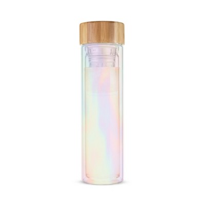 Crystal Water Bottle, Slim Crystal Water Bottle Tea Infuser, Double Wall