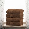 Luxury Cotton Heavyweight Ultra-Plush Bath Towel Set of 4 by Blue Nile Mills - 2 of 4