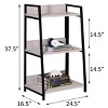 INFURNIC Decorative Bookshelf Industrial 3 Tier Ladder Design Storage Shelf with Sturdy Metal Frame, Beige, 24.5"*16.5"*37.5" - 4 of 4