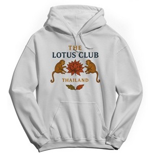 Rerun Island Men's Lotus Club Thailand Monkeys Luxury Paradise With A Side Of Chaos Long Sleeve Graphic Cotton Sweatshirt Hoodie - 1 of 4
