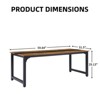 FONTOI 59.8" Computer Desks with Metal Frame, Computer Workstation, Stand up Desk for Home Office, Brown&Black, 31.5"*29.13"*59.84" - 3 of 4