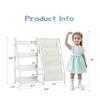 Ruvalino Decorative Bookshelf Kids Sling Bookcase Toy Organizer with Side Pockets for Nursery, White, 33.9"*11.8"*30.9" - 3 of 4
