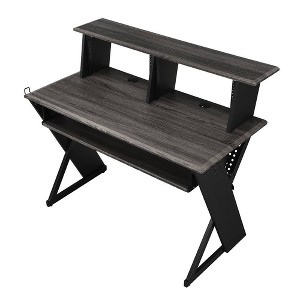 Humanity 47" Decorative Bookshelf Black - Acme Furniture: Metal Frame, Wood Composite Surface, Open Storage Shelf - 1 of 4