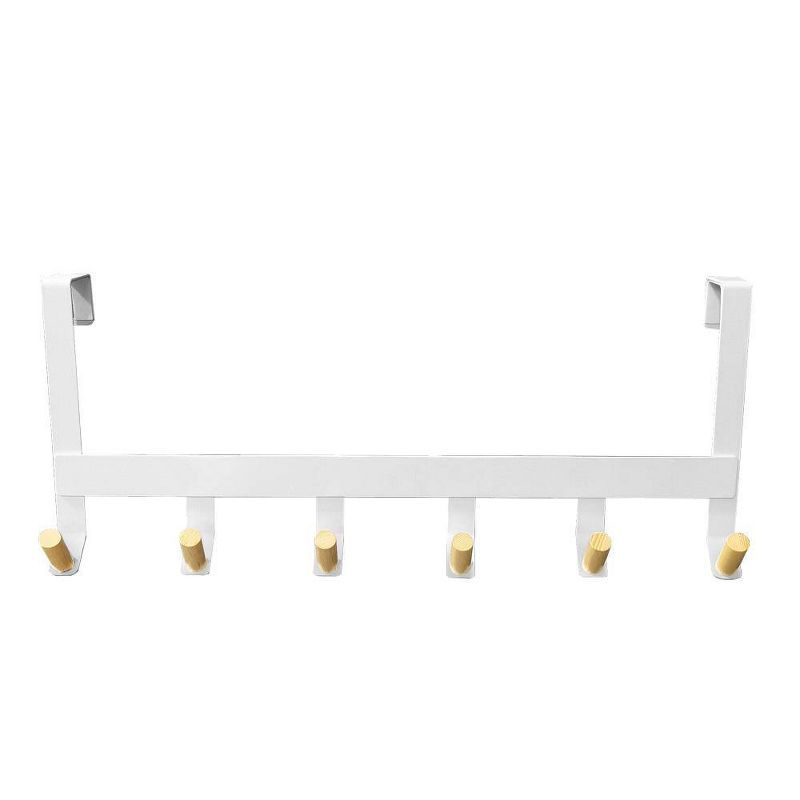 Mixed Material Over The Door 6 Hooks Rail Matte White - Brightroom&#8482;, 2 of 3