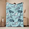 Large Flannel Blanket Contemporary Shark Whale Marine, Christmas Gift. - 2 of 4