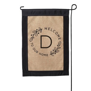 Personalization Mall Welcome Wreath Personalized Letter Burlap Garden Flag - 1 of 1