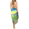 LA LEELA Women's Beachwear Sarong Coverups Bikini Skirt Swimsuit Swim Cover Up Summer Wraps Swimwear Beach Wrap Skirts for Women One Size Blue,Tree - 3 of 4