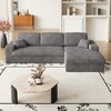 KTMBDW 114.5 Inch Reversible L Shape Sofa, Convertible Sofa, 2-in-1 Sofa with Chaise, Comfy Couches for Living Room, Corduroy - 2 of 4