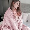 Costway 25lbs Heavy Weighted Blanket 3 Piece Set w/Hot & Cold Duvet Covers 60''x80''Pink\Green - image 2 of 4