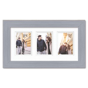 Courtside Market Classic Hues Portrait Frame Collection 2" Grey 10"x20" 3-5x7 Openings - 1 of 2