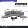 Outdoor L-Shaped Sectional Sofa, Patio Couch Set with Coffee Table, Sofa Set with Iron Frame and Sponge Cushions – Cuddlewood - 4 of 4