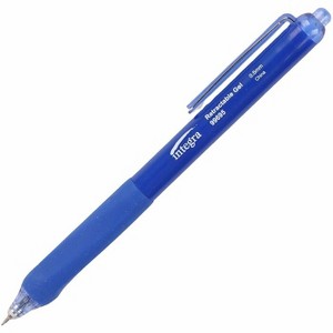 Integra Silent Retractable Gel Pens 0.5 mm Pen Point Size Retractable Blue - Pack of 12 - 1 of 2