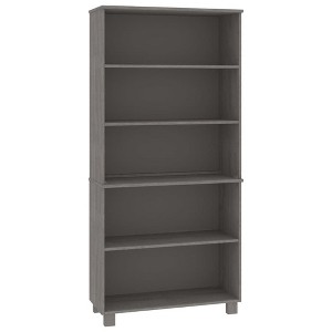 vidaXL Highboard HAMAR - Solid Pinewood and MDF Construction - Light Gray Finish - Classic Design - 33.5" X 13.8" X 70.9" Dimensions - 1 of 4