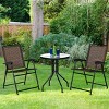 Tangkula 3 PCS Furniture Set Patio Garden Courtyard Table Folding Chairs Glass Table Top - 2 of 4