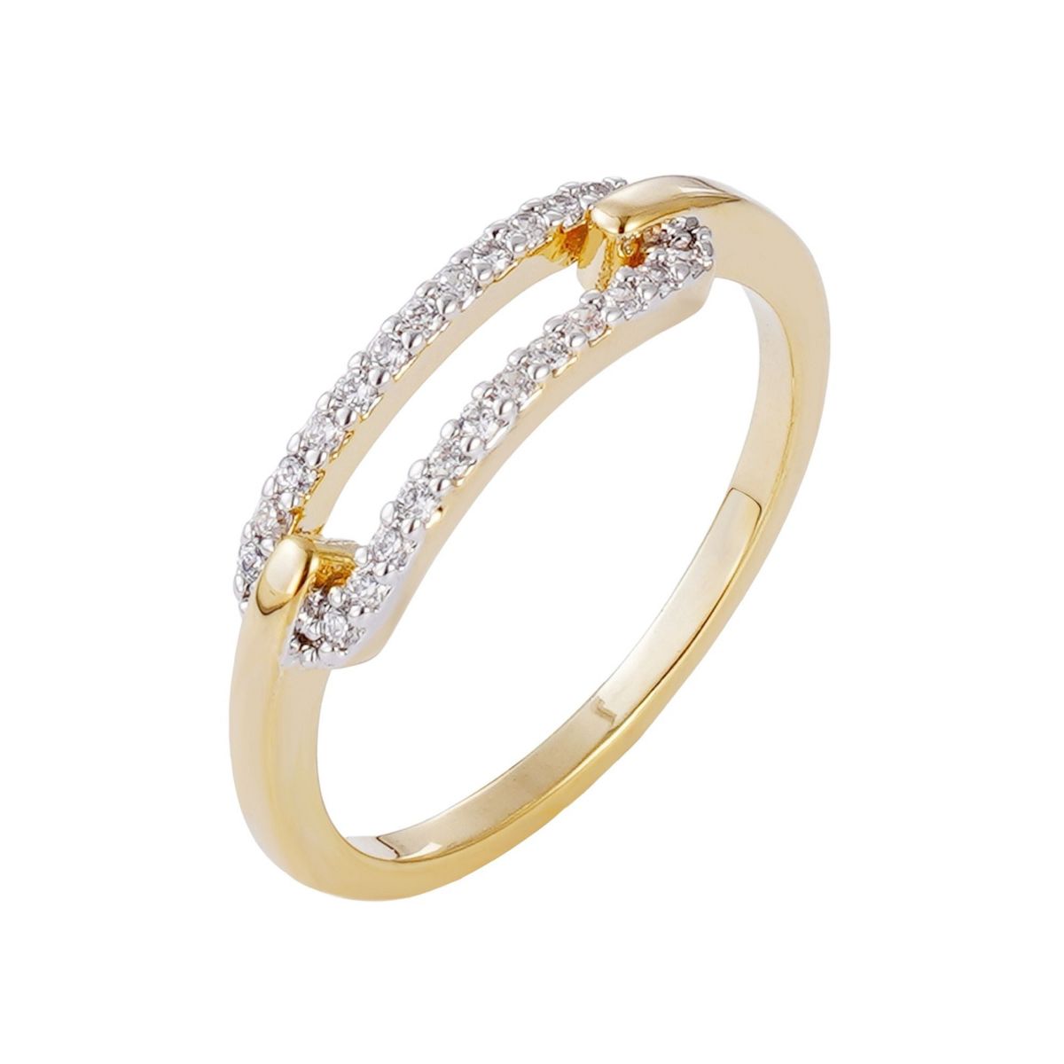 Adornia 14k Gold Plated CZ Link Ring
