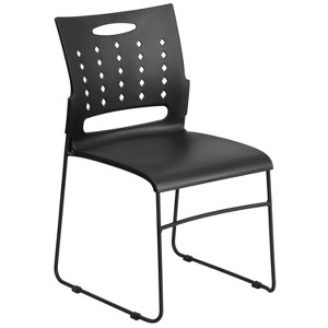 Flash Furniture 881 lb. Capacity Sled Base Stack Chair with Carry Handle and Air-Vent Back - 1 of 4