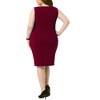 Agnes Orinda Women's Plus Size Office Club Classic Boat Neck Sleeveless Bodycon Dresses - 4 of 4