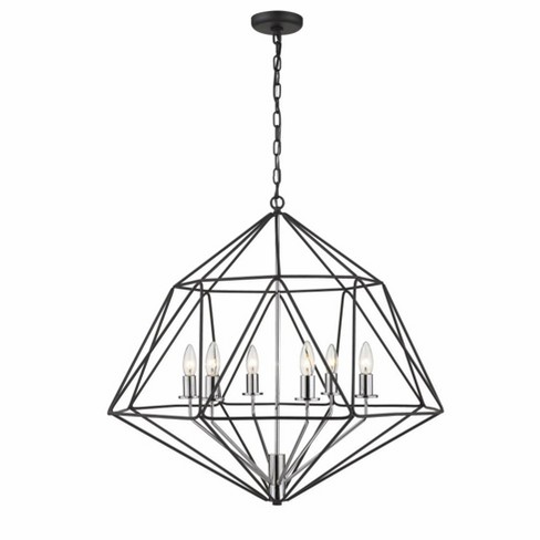 Z-Lite Geo 6 - Light Chandelier in  Matte Black/Chrome - image 1 of 4