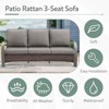 Buenhomino 3-Piece Patio Conversation Set, Outdoor Furniture Wicker Patio Set Includes 3-Seat Sofa and 2 Ottomans - 3 of 4