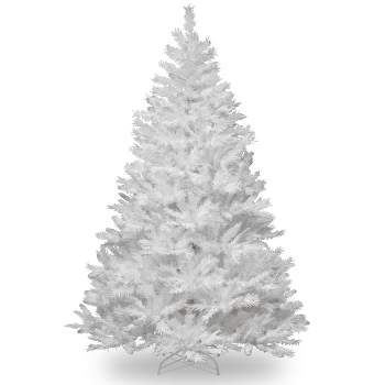 7.5ft National Christmas Tree Company Winchester White Pine Silver Glitter Full Artificial Christmas Tree