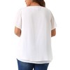 Agnes Orinda Women's Plus Size Chiffon 2-Layered Ruffle Short Sleeve Round Neck Top - 4 of 4