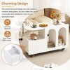 NicBex Modern Narrow Coffee Table with Storage,Mobile End Table with Lockable Wheels,Living Room Furniture - 2 of 4