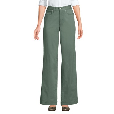 Lands' End Women's High Rise 5 Pocket Wide Leg Chino Pants