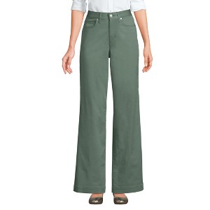 Lands' End Women's High Rise 5 Pocket Wide Leg Chino Pants - 1 of 4