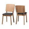 Baxton Studio Denmark Mid-Century Modern Dark Grey Fabric and French Oak Brown Finished Rubberwood 2-Piece Dining Chair Set - 2 of 4
