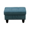AndMakers 28.5 in. W Flannel Polyester Blend Rectangle Ottoman with Storage - 2 of 4