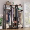 Tribesigns Freestanding Closet Organizer, Industrial 3 Rod Garment Rack with 4-tier Storage Shelf for Hanging Clothes and Storage - 2 of 4