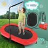 KRISRATE 56" Double Trampoline, Mini Fitness Rebounder with 5-Level Adjustable Handle, Parent-Child Trampoline, Max Load 220lbs, for Indoor/Outdoor - 4 of 4